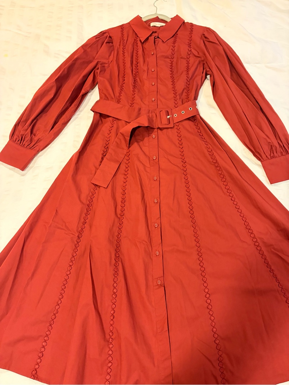 Flying Tomato Burgundy Button-Front Belted Midi Dress - Picture 5 of 5